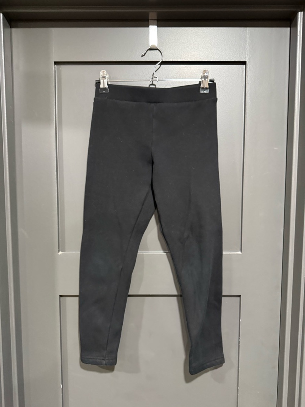 Kids Black Stretch Fleece Lined Leggings